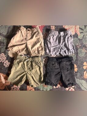 Kids Cotton Shorts Bundle - Beige, Gray, Olive, Black
